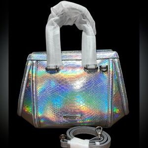 Brahmin Iridescent Silver Satchel